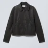 Shrunken Faux Leather Jacket – Black