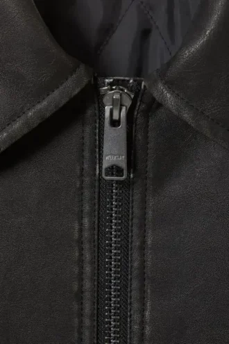 Shrunken Faux Leather Jacket – Black