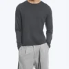 Shrunken Long-Sleeved Cotton T-Shirt – Dark Grey