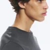 Shrunken Long-Sleeved Cotton T-Shirt – Dark Grey