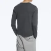 Shrunken Long-Sleeved Cotton T-Shirt – Dark Grey