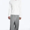 Shrunken Long-Sleeved Cotton T-Shirt – White