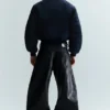 Shrunken Nylon Bomber Jacket – Navy Blue