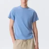 Shrunken Short-Sleeved Cotton T-Shirt – Blue