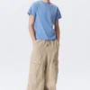 Shrunken Short-Sleeved Cotton T-Shirt – Blue