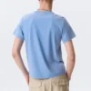 Shrunken Short-Sleeved Cotton T-Shirt – Blue