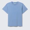 Shrunken Short-Sleeved Cotton T-Shirt – Blue