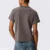 Shrunken Short-Sleeved Cotton T-Shirt – Dark Grey