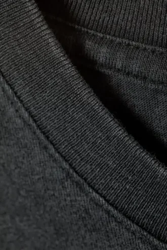 Shrunken Short-Sleeved Cotton T-Shirt – Washed Black