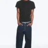 Shrunken Short-Sleeved Cotton T-Shirt – Worn Black