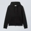 Shrunken Zip Hoodie – Black