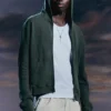 Shrunken Zip Hoodie – Dark Khaki Green