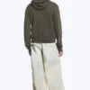 Shrunken Zip Hoodie – Dark Khaki Green