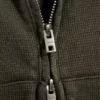 Shrunken Zip Hoodie – Dark Khaki Green