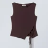Side Tie Sleeveless Top – Dark Plum