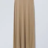 Signe Drapy Maxi Skirt – Dark Beige