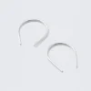 Silver-Plated Open-End Hoop Earrings – Silver