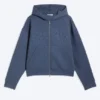 Simon Graphic Scuba Zip Hoodie – Dark Blue – Embossed