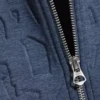 Simon Graphic Scuba Zip Hoodie – Dark Blue – Embossed