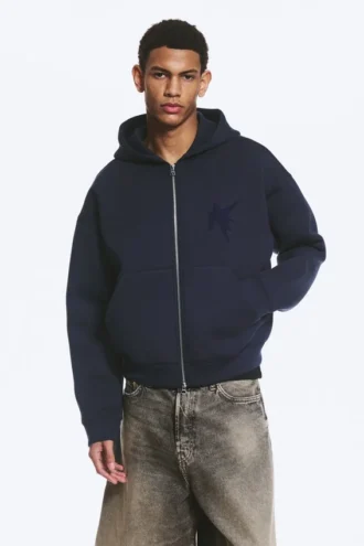 Simon Graphic Scuba Zip Hoodie – Dark Blue – Tristar
