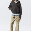 Simon Graphic Scuba Zip Hoodie – Dark Grey – Embroidered