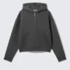 Simon Graphic Scuba Zip Hoodie – Dark Grey – Embroidered