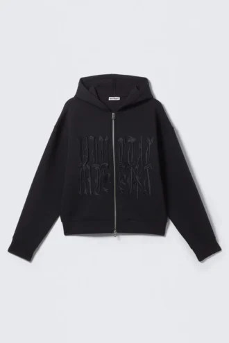 Simon Graphic Scuba Zip Hoodie – Dark Navy Blue