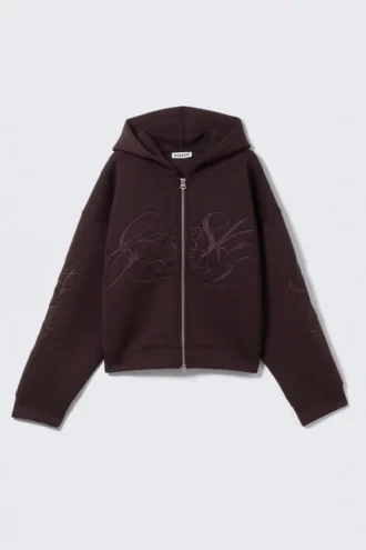 Simon Graphic Scuba Zip Hoodie – Dark Purple