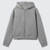 Simon Graphic Scuba Zip Hoodie – Grey Melange – Stardust