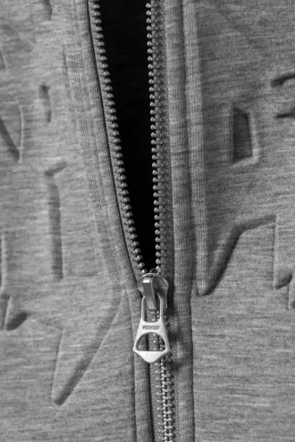 Simon Graphic Scuba Zip Hoodie – Grey Melange – Stardust