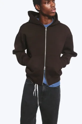 Simon Scuba Zip Hoodie – Dark Brown