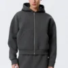 Simon Scuba Zip Hoodie – Dark Grey Melange