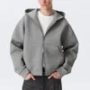 Simon Scuba Zip Hoodie – Grey Melange