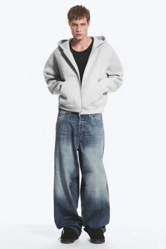 Simon Scuba Zip Hoodie – Light Grey Melange