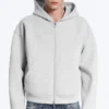 Simon Scuba Zip Hoodie – Light Grey Melange