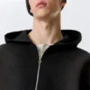 Simon Washed Scuba Zip Hoodie – Faded Black