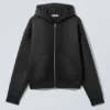 Simon Washed Scuba Zip Hoodie – Faded Black