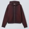 Simon Washed Scuba Zip Hoodie – Washed Dark Plum