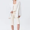 Single-Breasted Oversized Blazer – Off-White