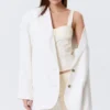 Single-Breasted Oversized Blazer – Off-White