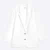 Single-Breasted Oversized Blazer – Off-White
