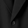 Single Breasted Wool-Blend Coat – Black