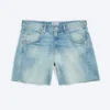 Skewed Low Rise Denim Shorts – Coastal Blue – Light Blue