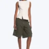 Sleeveless Asymmetric Peplum Top – White