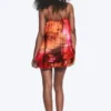 Sleeveless Balloon Mini Dress – Red & Orange – Calypso Flower