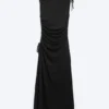 Sleeveless Boat-Neck Maxi Dress – Black