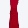 Sleeveless Boat-Neck Maxi Dress – Bright Red