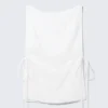 Sleeveless Boat-Neck Tie Top – White