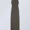 Sleeveless Cotton Jersey Maxi Dress – Dark Grey