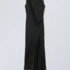 Sleeveless Draped Maxi Dress – Black